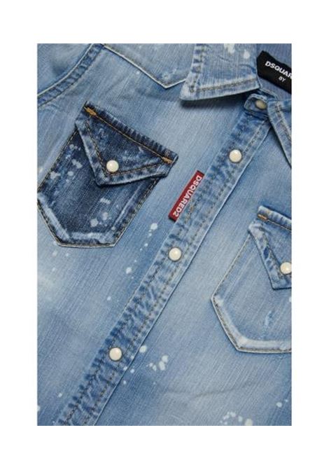 Camicia denim con effetto vernice DSQUARED2 JUNIOR | DQ02DG D0A7EDQ01